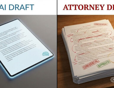 Comparison of the best AI patent drafting software output vs human attorney work