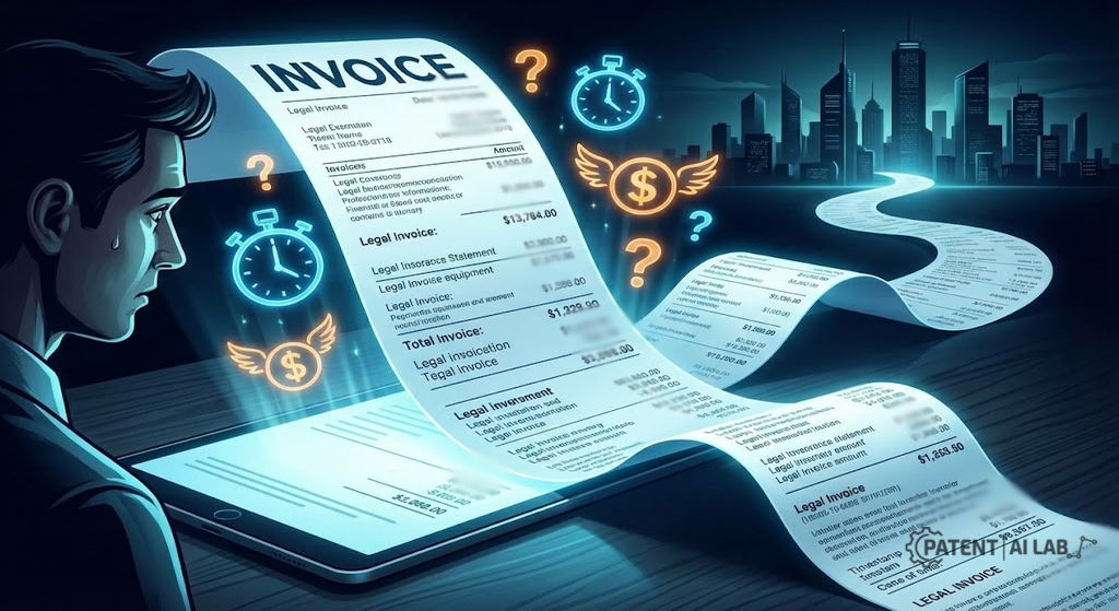 Hourly vs Flat Fee Patent Attorney: The Real 2026 Cost Breakdown 3 Hidden costs of hourly legal billing showing billable hours spiral for software patents