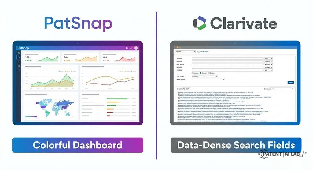PatSnap Pricing (2026): Enterprise Cost, Hidden Fees & ROI vs Clarivate 2 PatSnap pricing tiers and Clarivate interface comparison