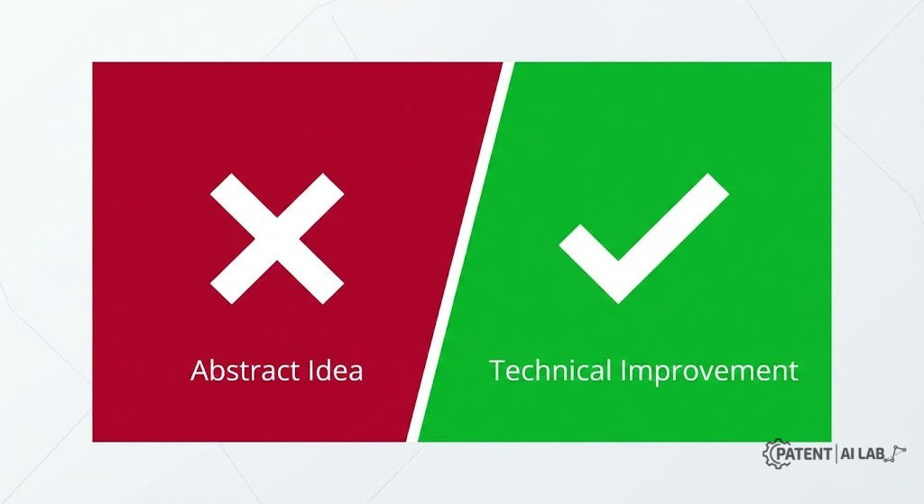 How to Architect AI Inventions to Pass Section 101 Scrutiny 3 Difference between abstract idea and technical improvement for AI patent claims under USPTO guidance