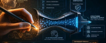 The 5 Best Patent Writing Software Tools for Solo Inventors (2026 Field Test) 24 Infographic showcasing human intent filtered through AI patent writing constraints