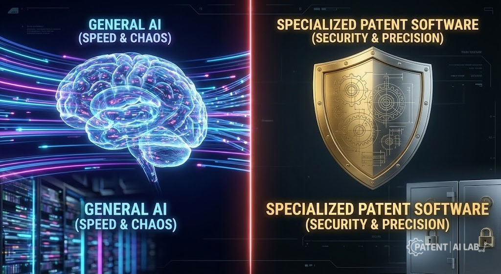 AI Patent Drafting Software in 2026: ChatGPT vs. Specialized Tools 2 AI Patent Drafting Software comparison chart showing ChatGPT vs specialized tools