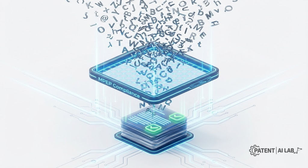 The Section 112 Trap: Why ChatGPT Fails at Patent Drafting (And What AI Software Actually Works) 3 Diagram showing a dedicated patent AI software interface with error-filtering indicators for enablement and written description compliance checks