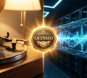 RIAA vs. Suno Lawsuit Update (2026): Is the Platform Shutting Down? 17 Is Suno shutting down? Conceptual illustration showing the RIAA versus Suno AI music lawsuit settlement and licensing partnership announced in 2026