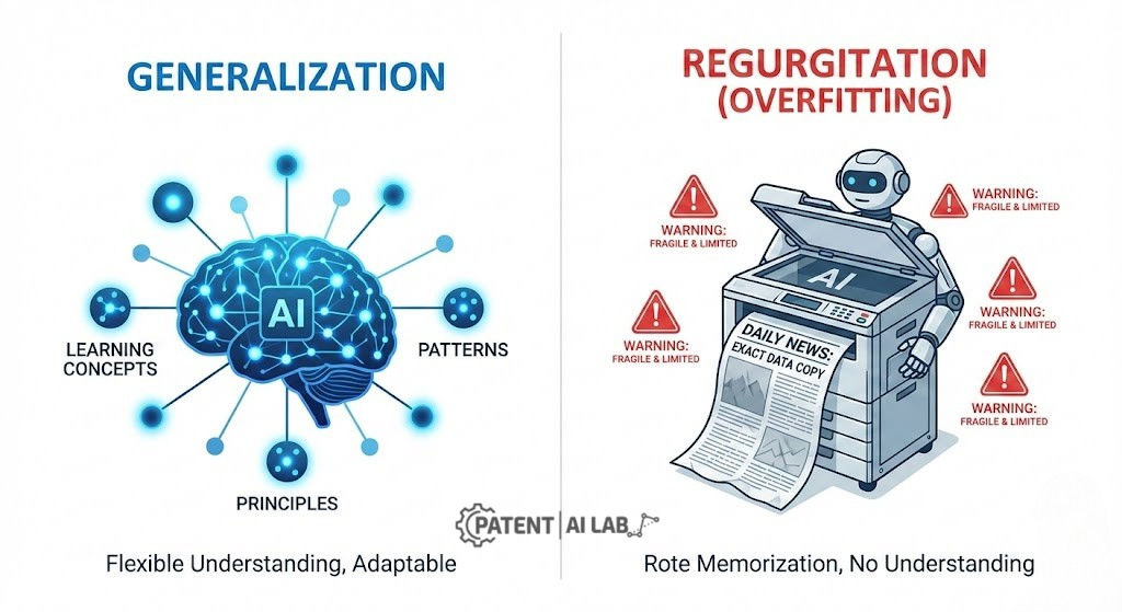 NYT vs OpenAI Lawsuit Update (2026): How "Regurgitation" Evidence is Reshaping AI Copyright 4 Infographic explaining the difference between AI generalization and copyright regurgitation in the NYT vs OpenAI case