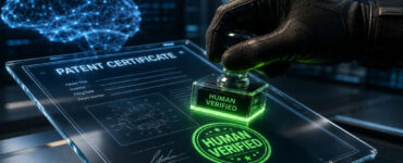 USPTO AI Patent Guidance 2026: Satisfying the Significant Contribution Test 30 Concept art showing how a human-verified application passes the USPTO AI Patent Rules 2026 significant contribution test