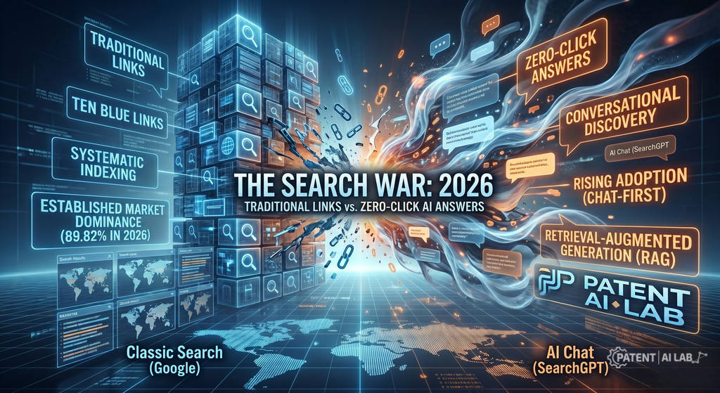 SearchGPT vs Google Market Share 2026: The RAG Patent War & Zero-Click Survival Guide 2 SearchGPT vs Google market share and AI search RAG patent war in 2026