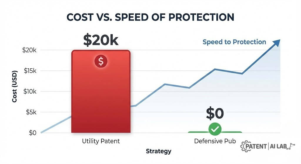 Defensive Publication Strategy: How to Block Patents for $0 in 2026 3 ROI of Defensive Publication vs Patent Cost