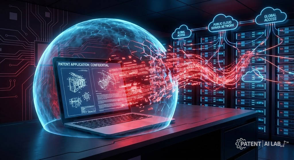 The AI Public Disclosure Trap: Does Drafting Patents with AI Kill Your Global Rights in 2026? 2 AI patent drafting risks showing public disclosure trap and confidentiality breach