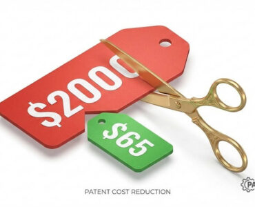 Micro Entity Patent Cost 2026: The $65 Loophole to Cut USPTO Fees by 80% 3 Micro Entity Patent Cost reduction from $2000 to $400 illustrated by cutting a price tag with scissors