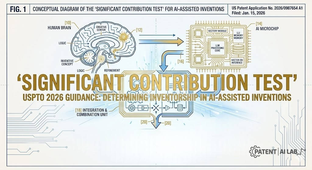 Perplexity Lawsuit 2026: The Legal Risks of Building RAG Apps 8 Diagram of the USPTO significant contribution test required to patent AI generated code
